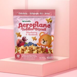 Home aeroplane biscuit pouch blueberry beetroot